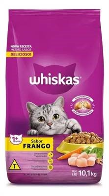 Whiskas pct 10,1kg ad. frango/leite - sc